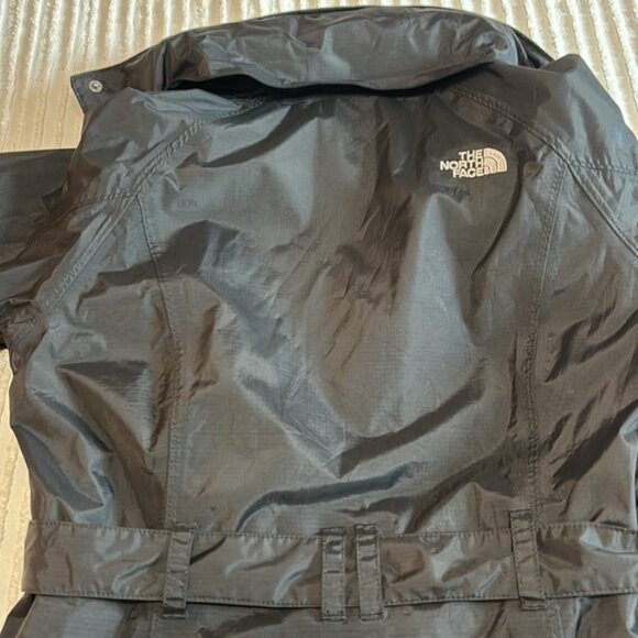 THE NORTH FACE WOMENS BLACK DIONE HYVENT RAIN JACKET TRENCH COAT BLACK SZ S/P - Picture 9 of 9